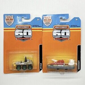 Matchbox 60th Anniversary Lot of 2 ATV 6x6 & HOVERCRAFT 1/64 DieCast 2013 NEW